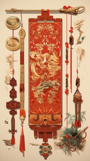 禄星，官员装扮手持卷轴和元宝，象征事业成功和富贵，人物细节描述，中国元素。