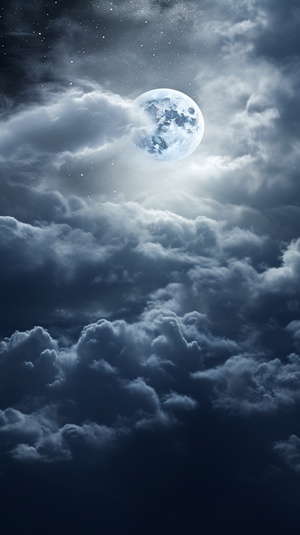 hd moon light sky and clouds, in the style of saturno butto, dreamy and romantic compositions