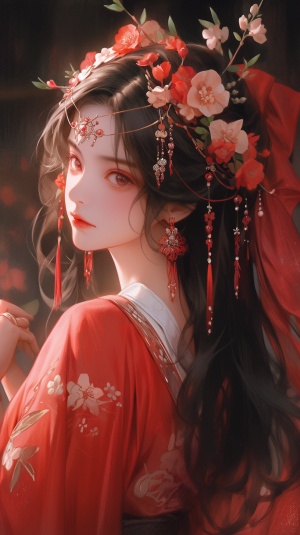 中国古风女子大婚之日的华丽红妆