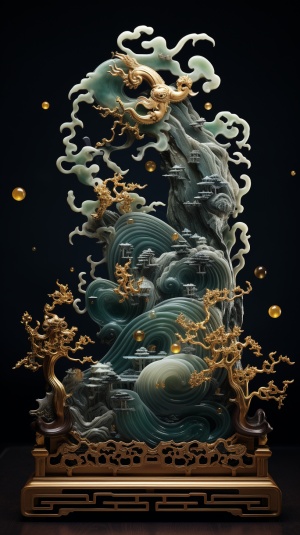 国风古韵之美——玉雕画像的金镶玉玉豹