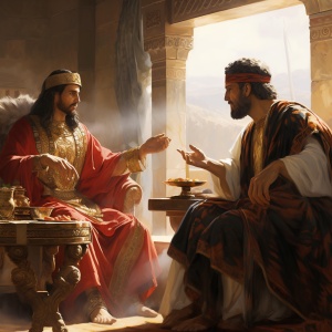 圣经中的亚哈随鲁王与哈曼大臣的对话