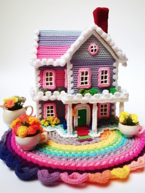 Crochet Doll House#Aipainting#withyourdollhouse #play with crochet fashion art #crochet pixel pattern
