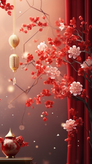中国风红色主题手机背景32K高清画质
