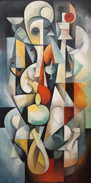 抽象派毕加索风格的高清人物和静物油画