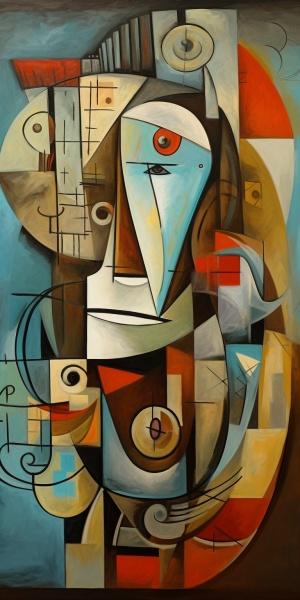 抽象派毕加索风格的高清人物和静物油画
