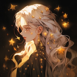 Luminous and Dreamlike Queencore Art with Golden Palette