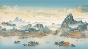 中国山水画的绚丽和谐之美