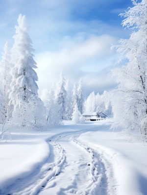 冬日魔幻，雪景与灯光相映生辉
