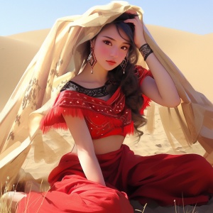 沙漠中的西域美女