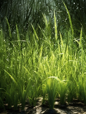 原上草，不起眼的小草，最坚毅的品格，哪怕野火烧遍，只要一缕春风，一滴春雨……，光点，斑驳，超逼真，超高画质，3D渲染，动漫-写实，