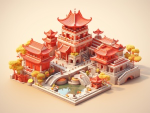 Chinese Traditional Culture in Festival 3D Architecture