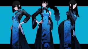 亚洲三姐妹在幽蓝背景中展现纤细与刚强
