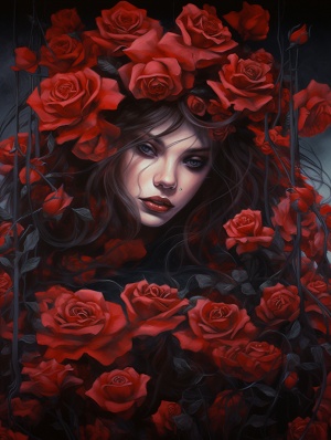 盛开的美丽红色玫瑰花