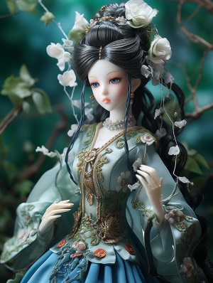 华衣花仙子，珍珠领口下的瓷娃娃