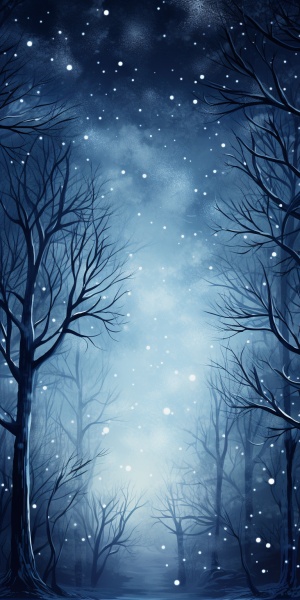 冬日森林中的寒冷宁静