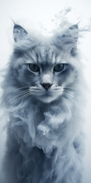 Silk-like Smoke Cats: A Captivating Frozen Moment