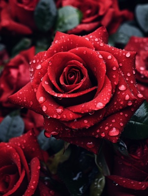 雨后玫瑰花花手机壁纸