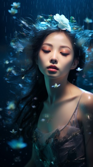 中国美女出浴，湖水星空下的超高画质摄影作品