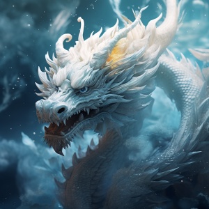 Surreal Oriental Dragon in Sparkling Water - A Stunning Artistic Capture