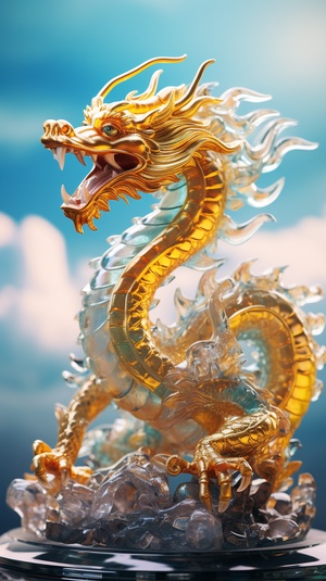 Golden Dragon: Resin Jewelry Style with Hyper Quality and Details