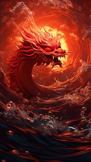 A Red Chinese Dragon: Beautiful and Captivating