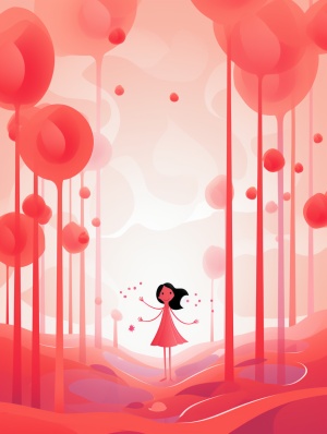 an illustration of a happy girl, in the style of stop-motion animation, contemporary fairy tale, gelatinous forms, simple minimalism ar 3:4 v 6.0