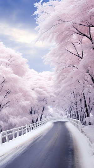 绚丽浪漫的白色雪景