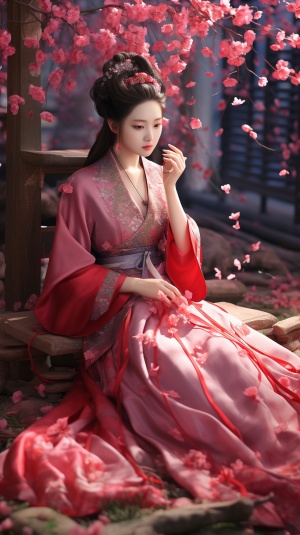 中国古典美女与古风3D建筑：超高清32K渲染