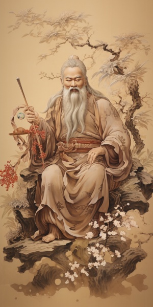 中国传统文化中的门神画像，国画风格，高清画质。