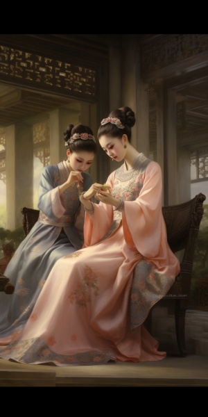 中国皇宫游戏与宫女：汉服宫廷服装高清画质