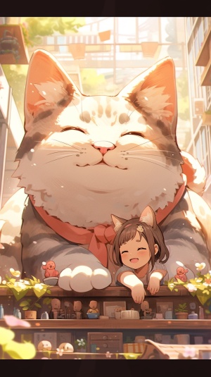 巨猫与微笑少女：梦幻治愈的MonoKubo插图