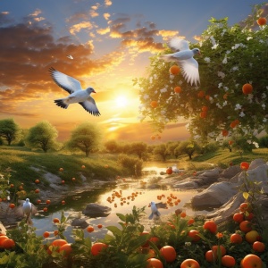 太阳、月亮、鸽子、绵羊、柿子：自然美景拍摄记实