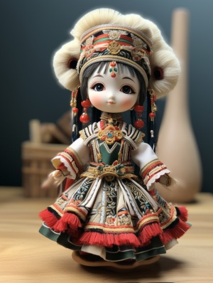 中国可爱的萌萌哒娃娃场景android应用程序，dayak艺术风格，毛绒娃娃艺术，浪漫满屋，大面积留白，陈家泠