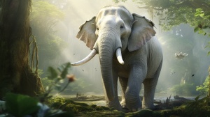 巨大白象:MonoKubo风格，柔和明亮，超高清