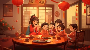 喜庆红色的中国传统年画