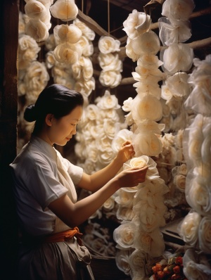 1976年 2024年48岁 在中国杭州卖花卷的弈菲