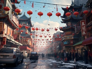 中国春节街景
