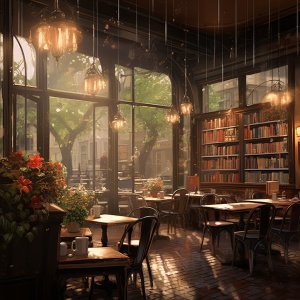 雨中的咖啡屋，欧洲街景中的温馨浪漫