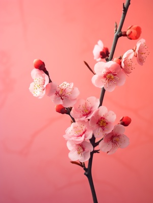 中国新年庆祝活动中的粉色尼康D850花朵