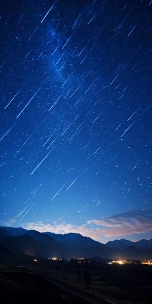 Breathtaking Meteor Shower in the Night Sky