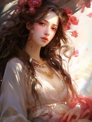 imagine Rose priestess artist Zhao Ji style oilpainting, Artist Sargent's colors,Extremelyclose-up, headshot close-up, POV perspective,Chinese Rose priestess youth dancing wear beautiful Sacrificial attire, beautiful light,extremely beautiful detailed face and brown eyes,fluttering silk, flurry hair, lending ansadness and silence quality to the artwork depiction,UHD