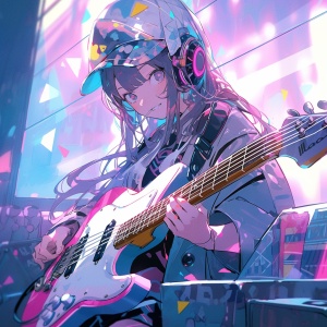 弹电吉他女孩的日式二次元音乐
