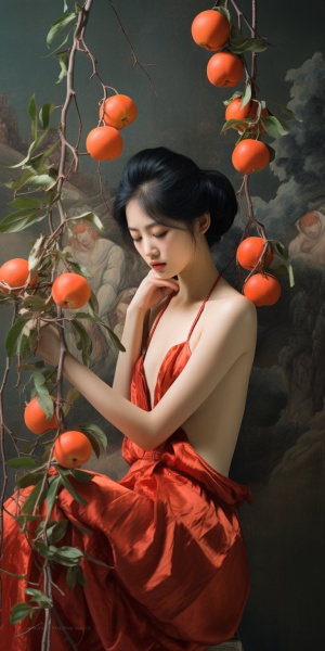 一枝红杏出墙来，古代女子不守妇道，出轨偷情，照片风格，超高清画质。
