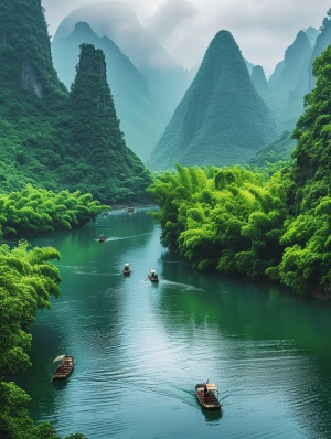 广西桂林夏日风景秀丽