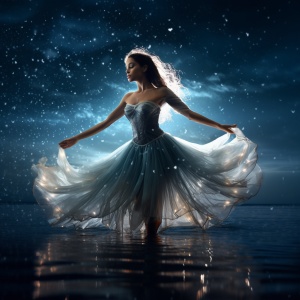 月光下的美丽蓝色芭蕾舞