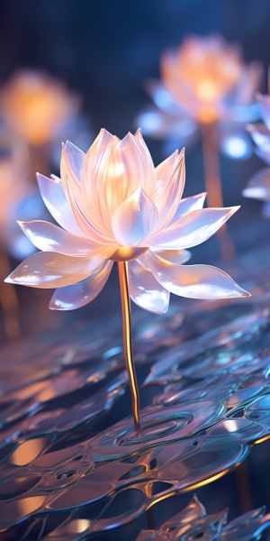 Lotus Crystal Composition: Beautiful 3D Render with Redshift