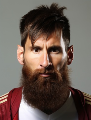 阿根廷足球运动员Messi日本鬼子造型 人中胡子