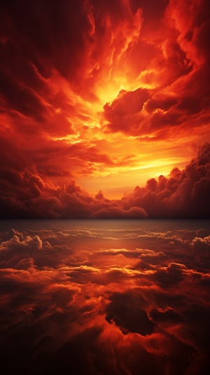 日落时的红黑天空与金阳光：美联社高清图像