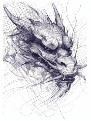 Abstract Andaluz: Deconstructed Minimalist Dragon T-shirt Design