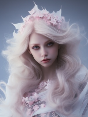 magazine irma pannefonte, beauty, in the style of chinesecultural themes, Long, flowing hair ethereal creatures,light white and light pink, dragon art, soft focus lens, 8kresolution, anime-inspired ar 58:77 v 5.1 s 250style raw